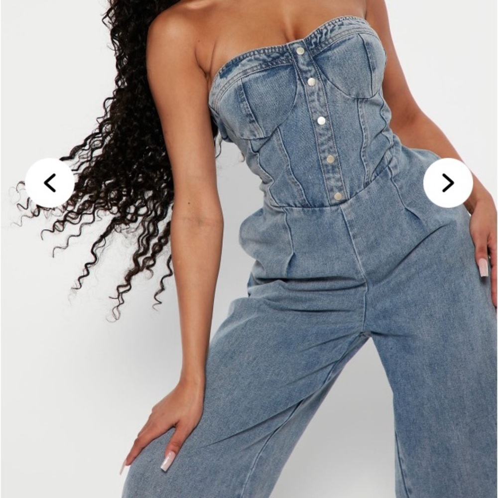 Fashion Nova Blue Flare Wide Leg Jumpsuit “SOLD OUT ON WEBSITE”